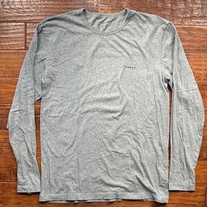 Tesla Heather Gray Long Sleeve Men's Tee, size large